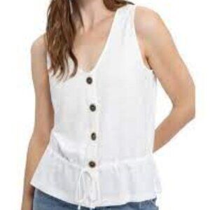 Sanctuary V-Neck Heartstrings V-Neck Button Front Tank Top Size M